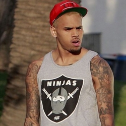 Chris Brown and Liziane Gutierrez at Palms Hotel